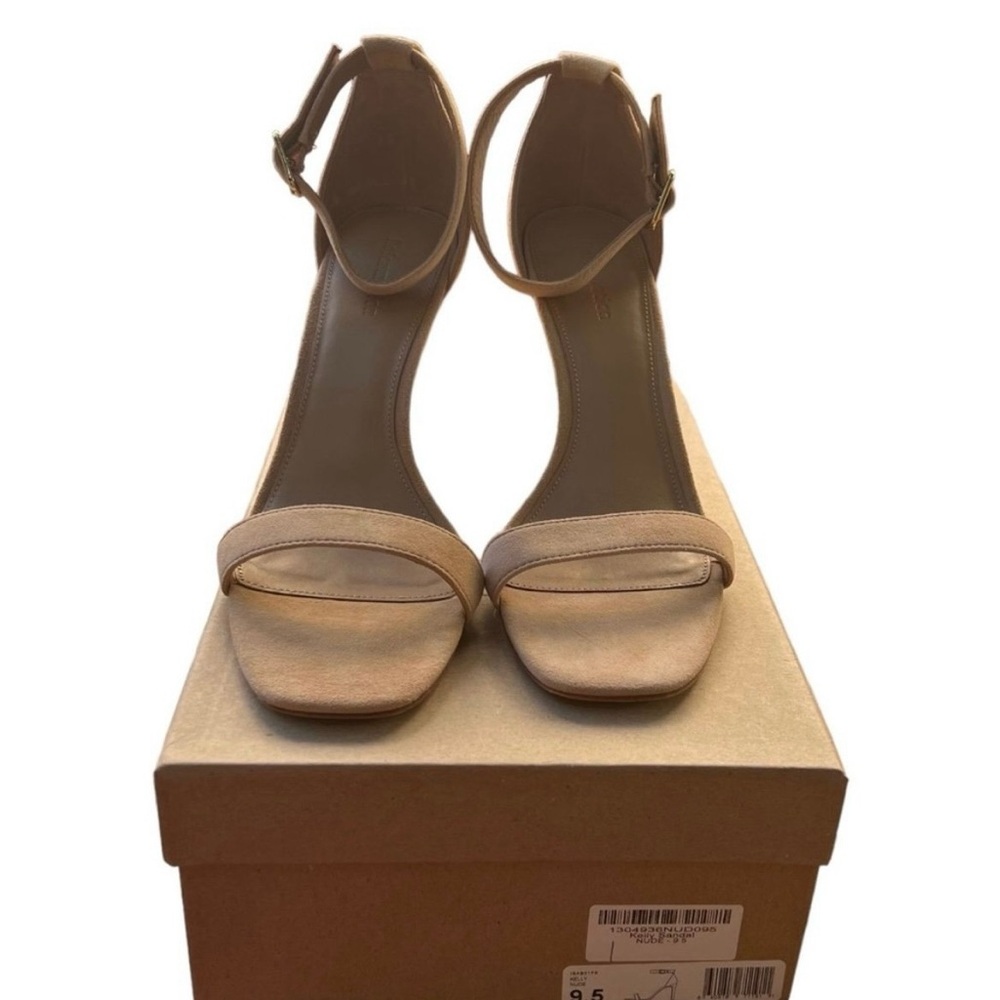 Reformation Kelly Ankle Strap Suede Sandals Nude Size 9.5 - Picture 7 of 7
